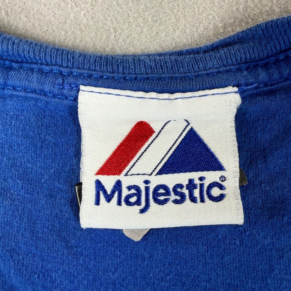 Chicago Cubs Majestic T Shirt Mens Large Blue MLB Baseball Graphic Tee - Picture 8 of 12